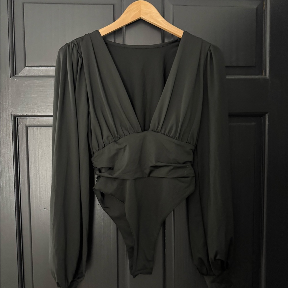 Elegant Black Long Sleeve Bodysuit